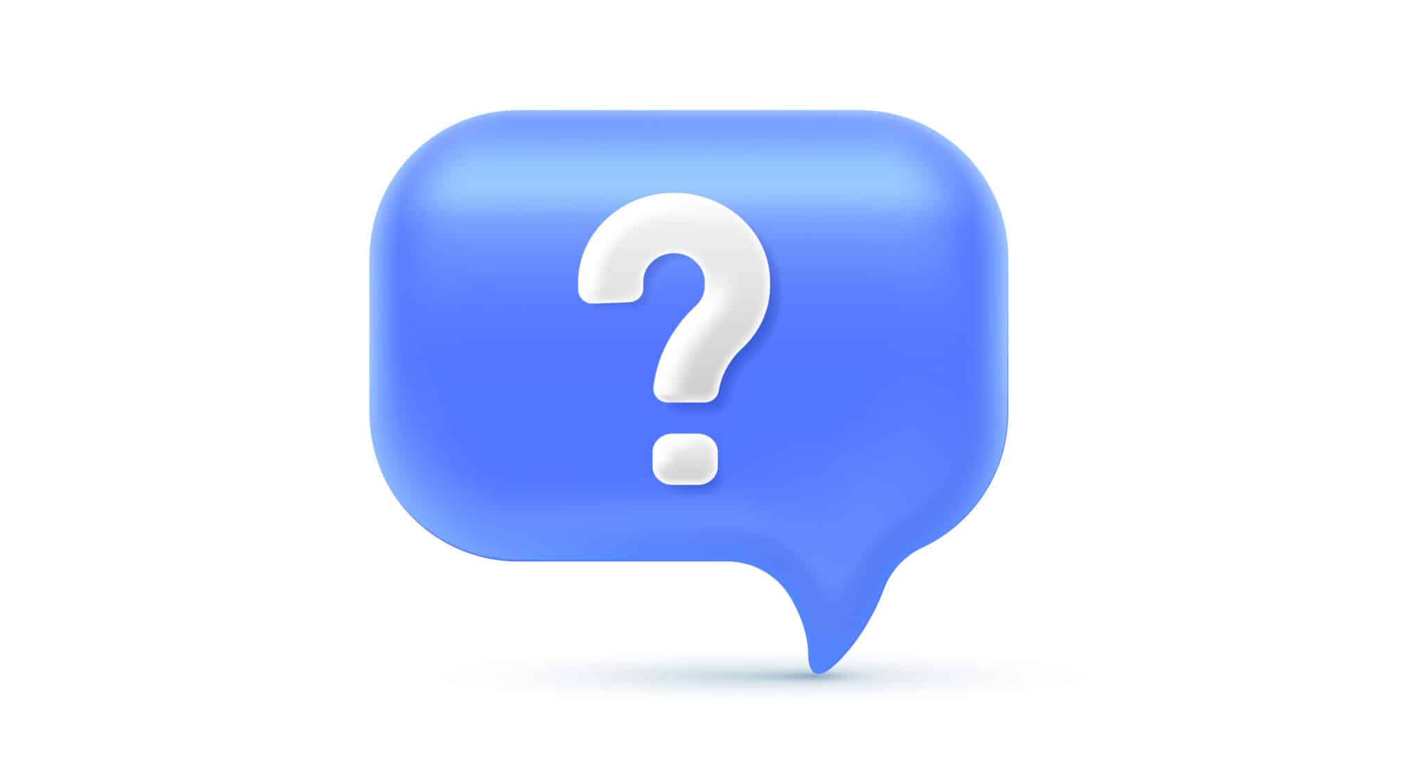 Vector illustration of realistic blue color text speech bubble with question mark on white background, Regular Drain Cleaning.