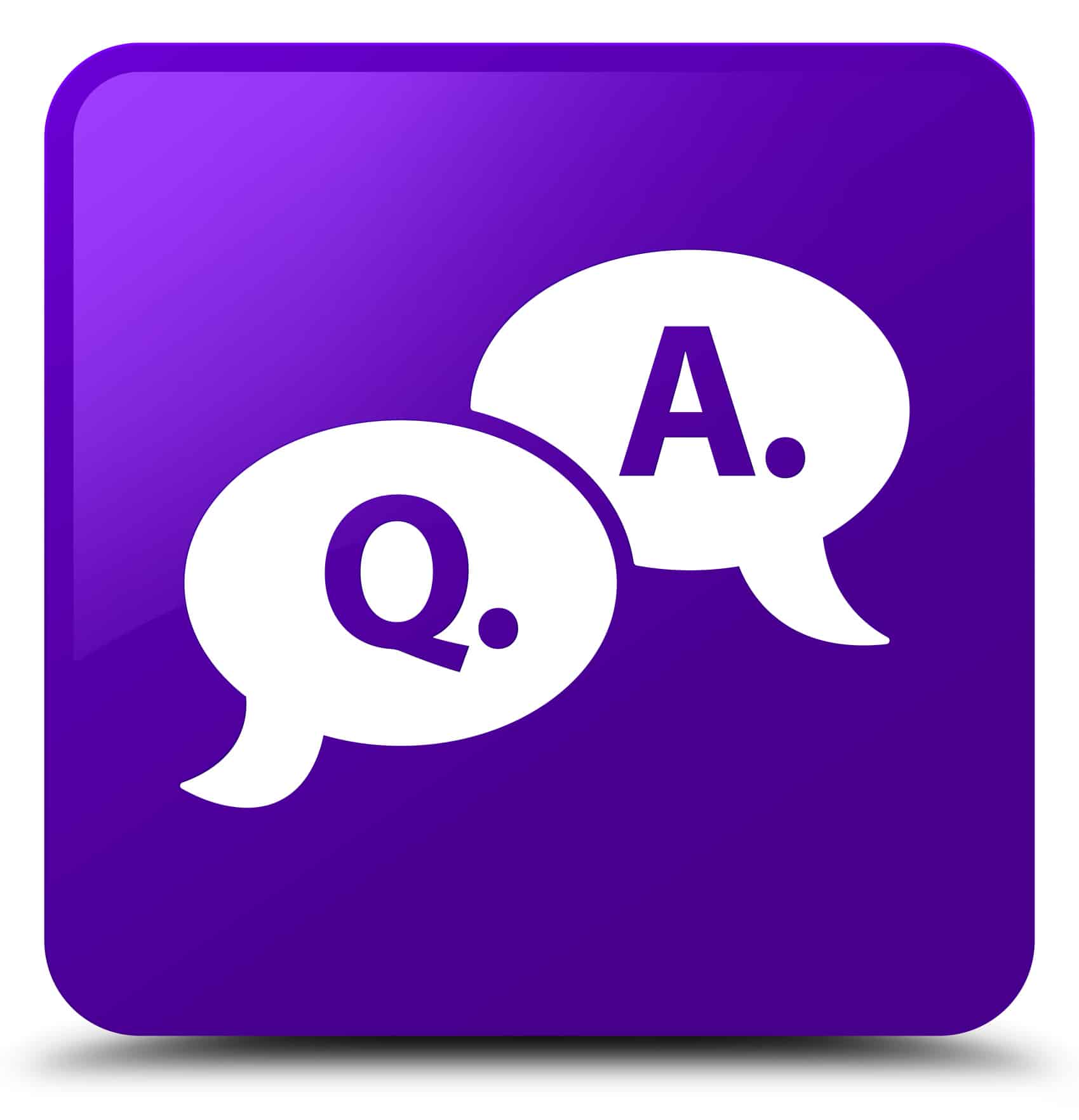 Question answer bubble icon purple square button, Avoiding Pipe Corrosion.