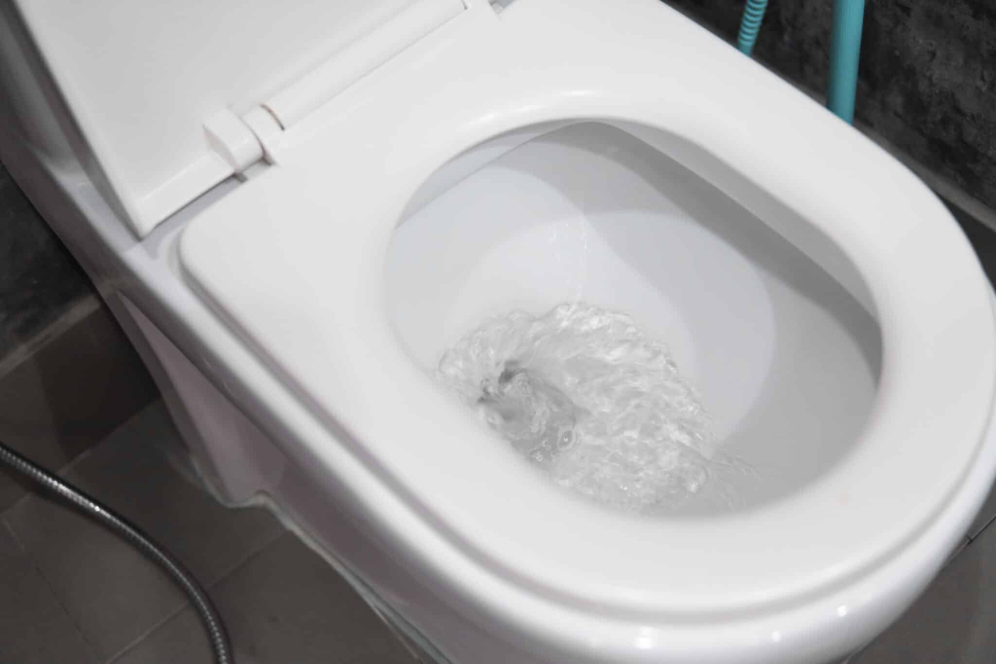 Water flushing in toilet bowl and savings on water bills, High-Efficiency Toilets.