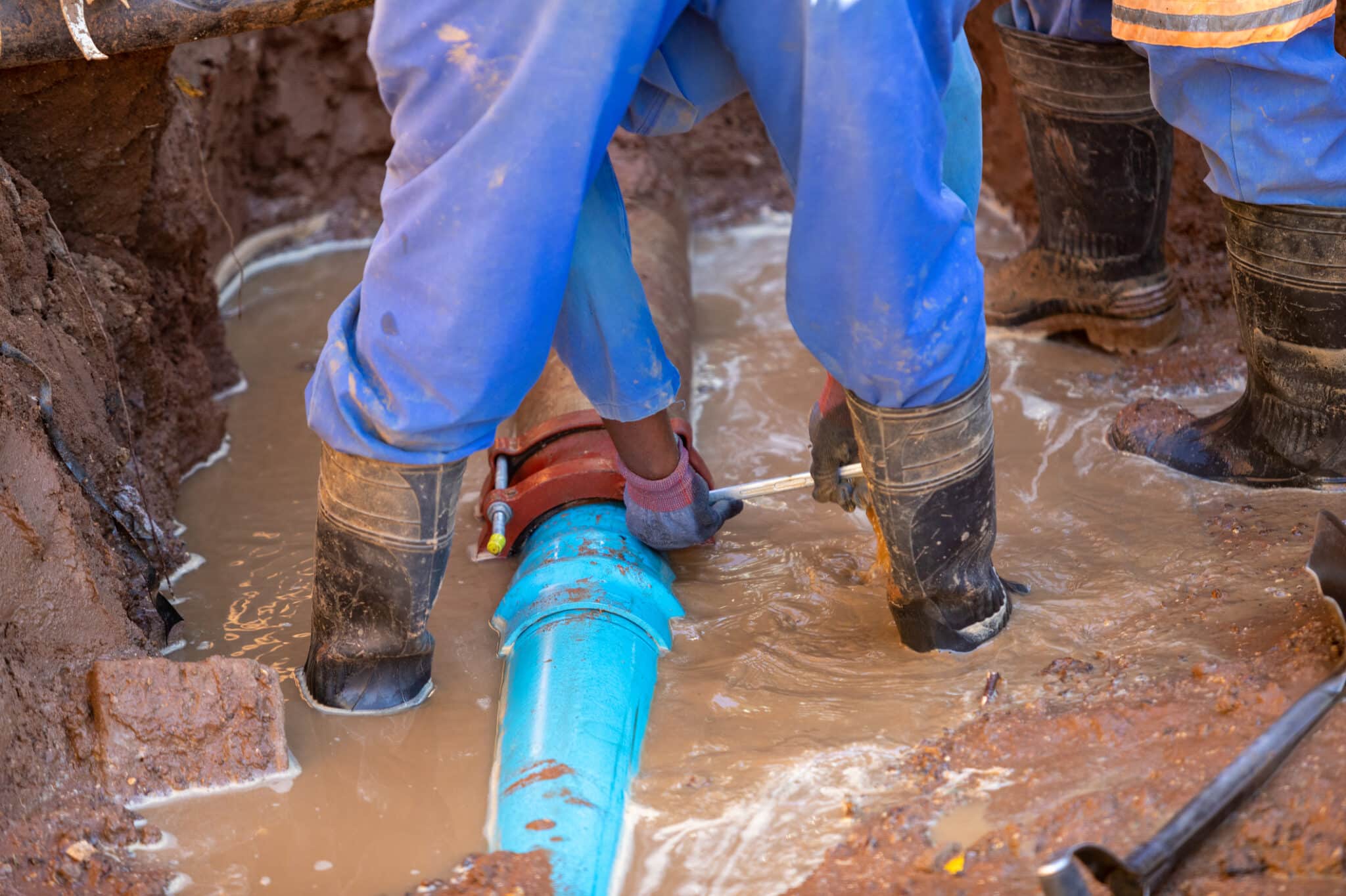 City water supply repairs, Water Main Break.