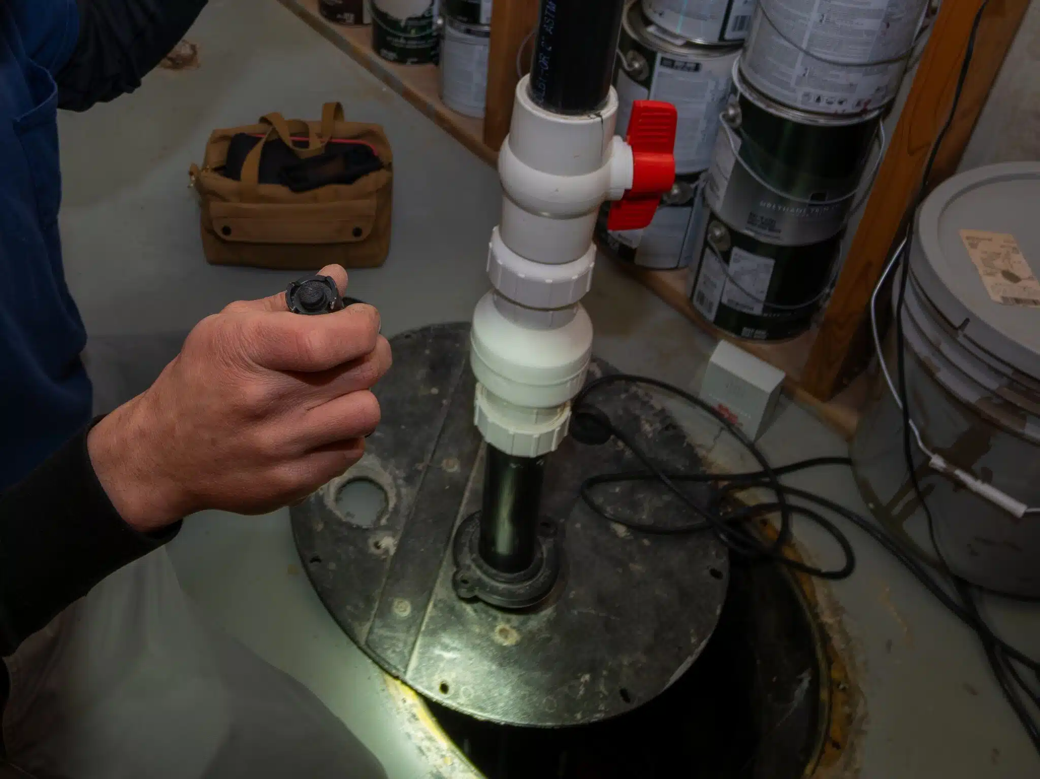 Ejector Pump Repair to Stop Basement Backups 1 Home inspector, Ejector pump repair.