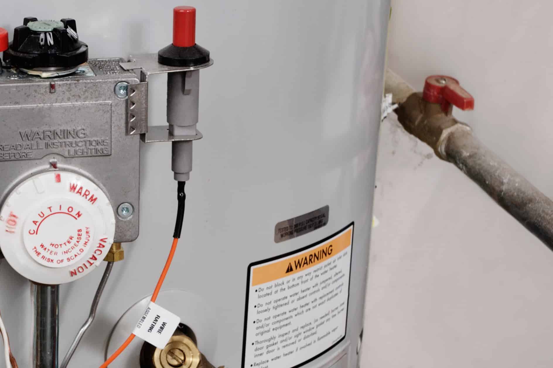 Anode Rod Replacement Extends Water Heater Life 2 Turning off gas valve water heater, Anode rod replacement.