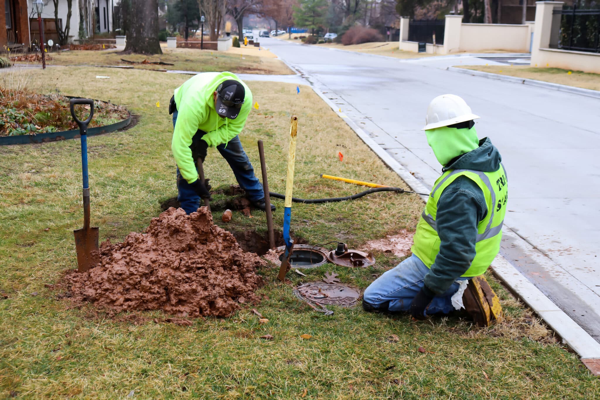 Curb stop replacement for reliable street shutoff control.